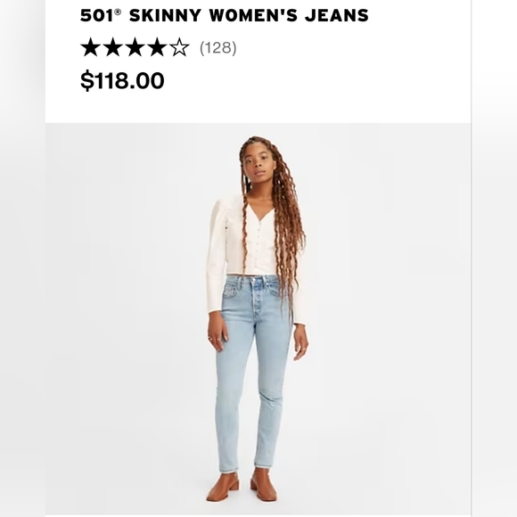 Levi's Light Blue Skinny Jeans - Picture 1 of 16